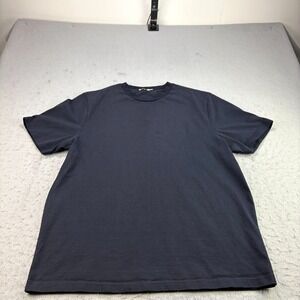 Suitsupply Shirt Mens XL Blue Crew‎ Neck Pure Cotton Short Sleeve Casual
